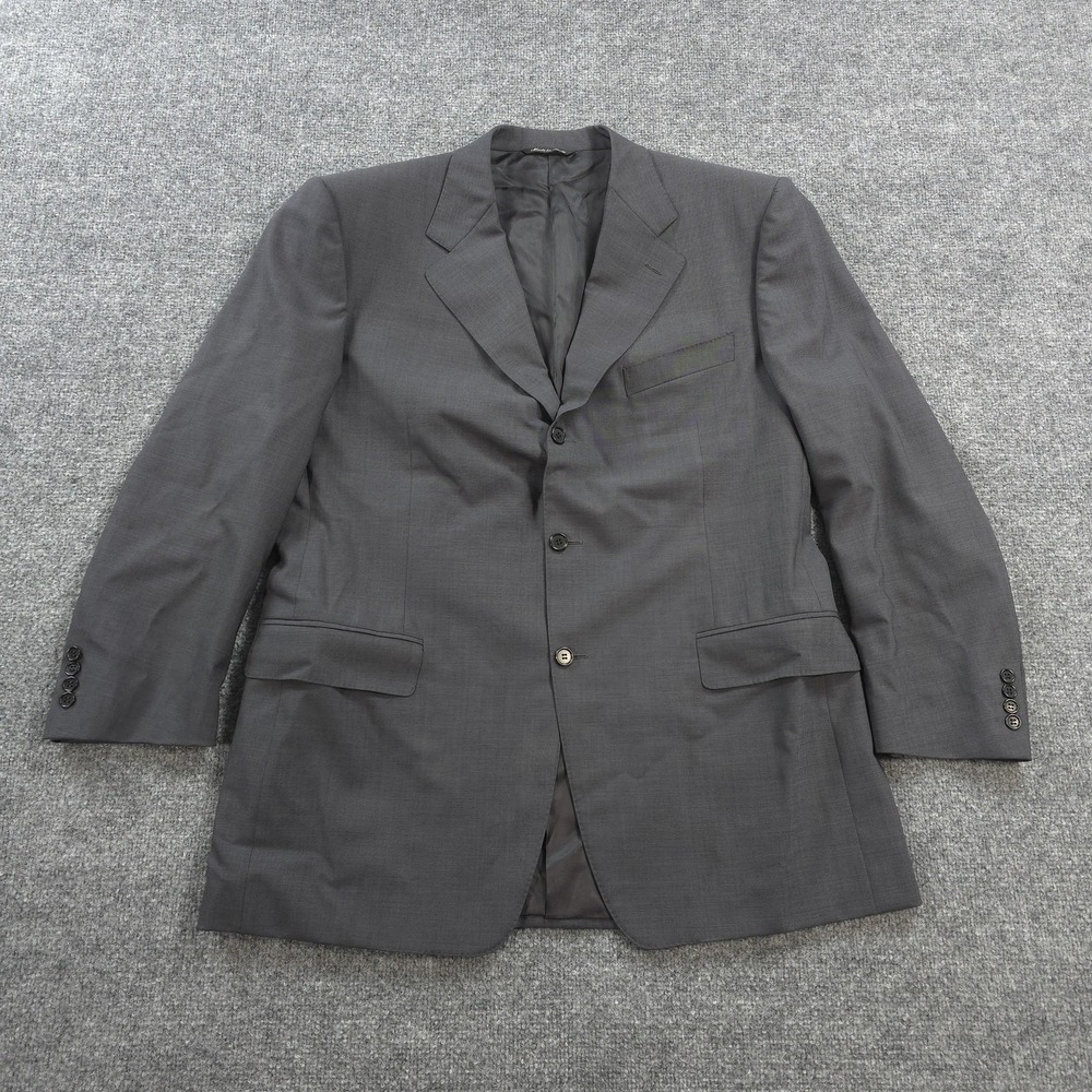 Canali Blazer Mens 54 44R Gray Wool Natural Comfort Made Italy Sport Coat Jacket